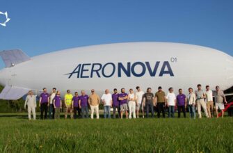 Дирижабль Aeronova NOVA-01 в небе